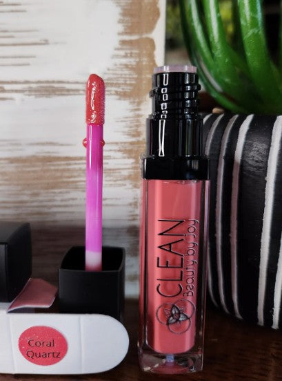 Vanilla Bean Lip Glaze - Coral Quartz